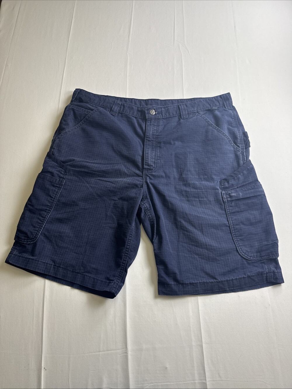 Carhartt Cargo Shorts Mens 40 Navy Loose Fit Ripstop Work Utility